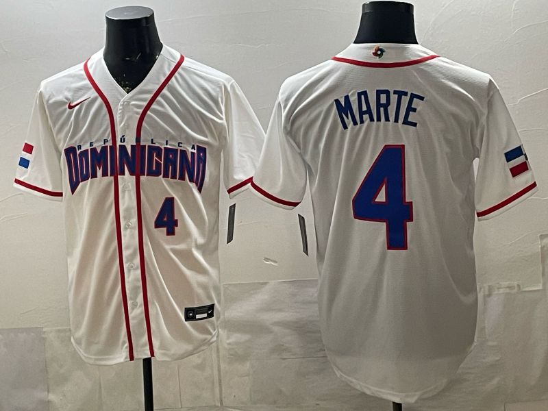 Men 2026 World Cub #4 Marte White Game Nike MLB Jersey style 004